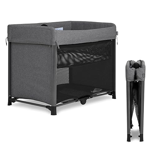 Miniatura 9 de Evolur Zane Corral portátil – Colchón plegable, extraíble, fácil de usar moisés de bebé para viajes y hogar, negro Negro -,Gris