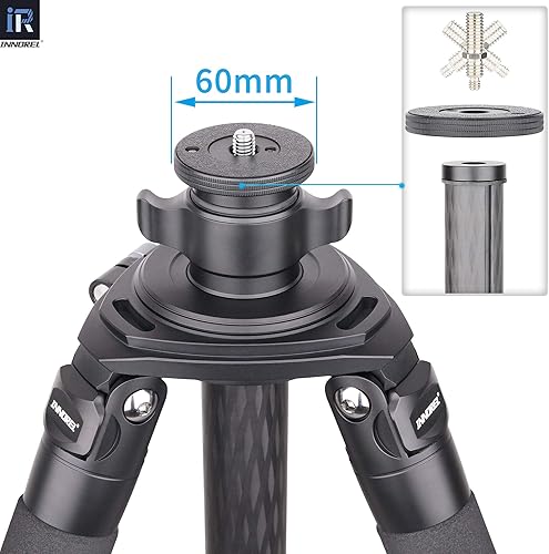 Miniatura 4 de Columna central de trípode-INNOREL ER40C, 10 capas de fibra de carbono de 1.8 pulgadas1.575 in, tubo de media columna, barra de extensión