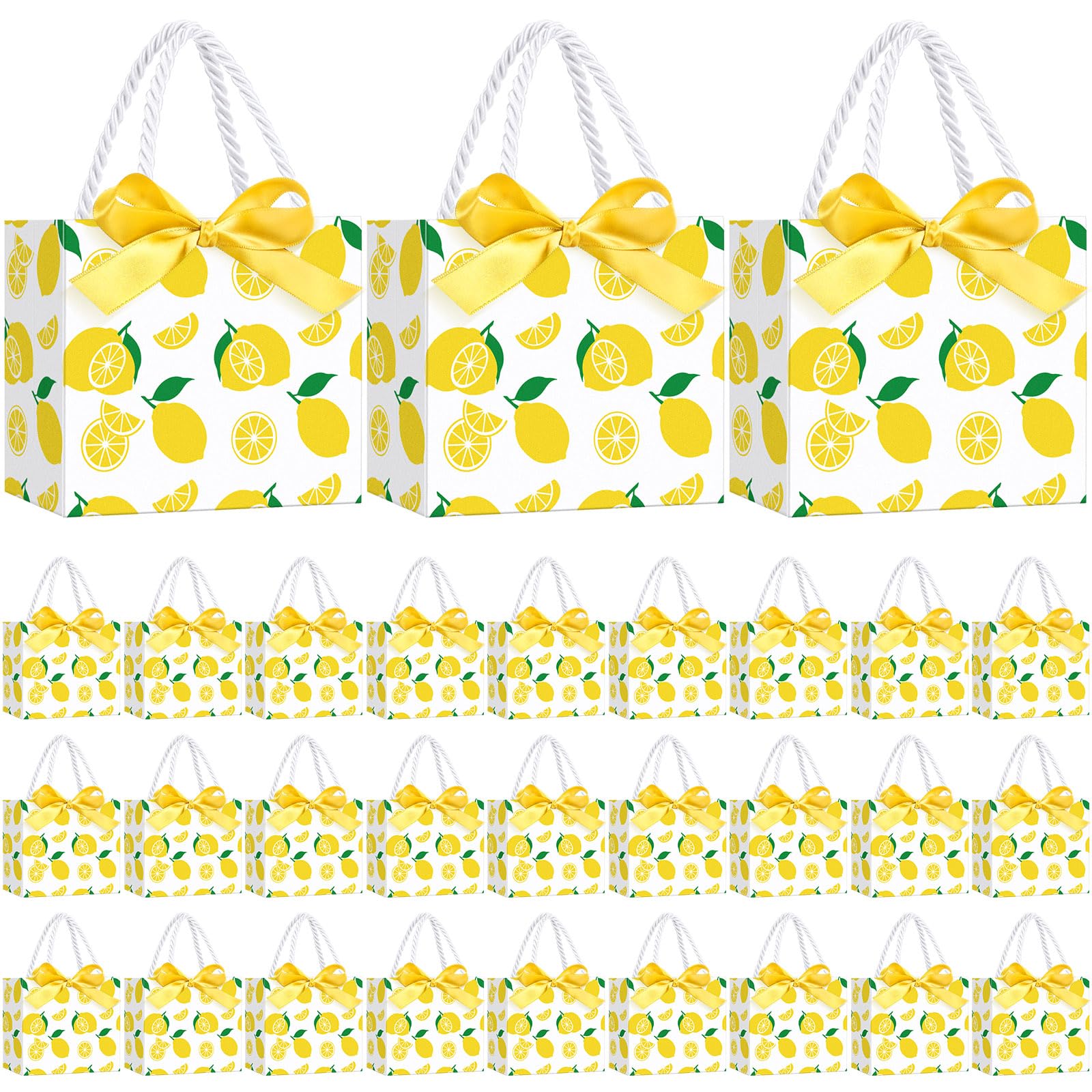 Photo 1 of Moinchore Mini Yellow Lemon Gift Bags with Handles - 30 Pcs