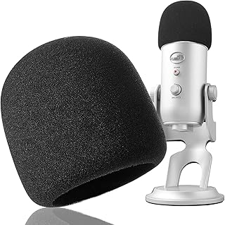 Popschutz für Blue Yeti - Mikrofon Pop Filter Windschutz Schaumstoff kompatibel mit Blue Yeti, Yeti Pro von YOUSHARES (Schwarz)