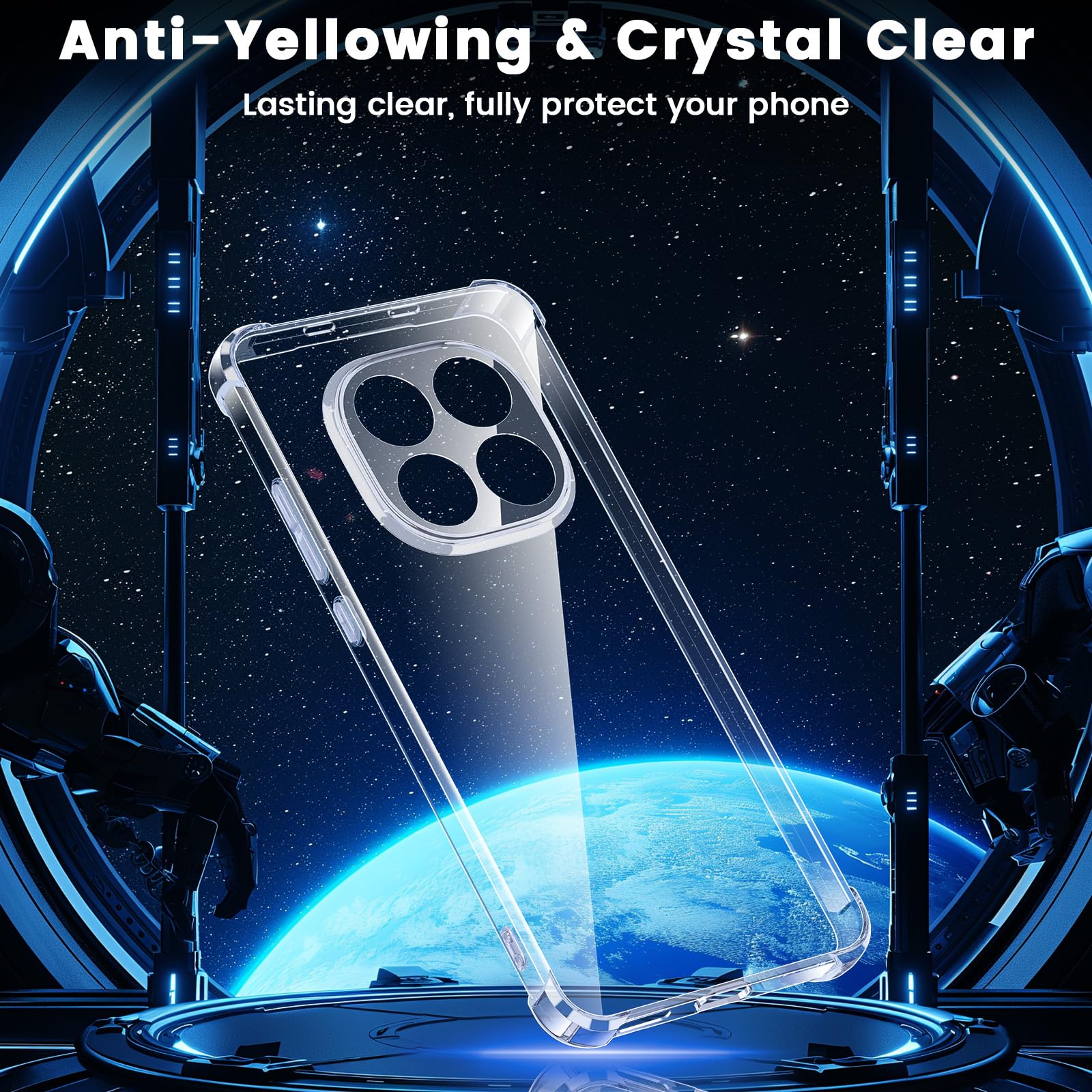 Yohii Cover per Xiaomi Redmi Note 15 4G / 5G / Poco M8 5G, [Protezione Fotocamera] Custodia Antiurto Chiaro, TPU Morbido Silicone Antigraffio Anti Ingiallimento Case, Trasparente