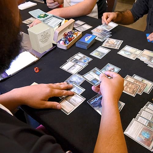 Miniatura 6 de MTG Commander - Caja de cubierta para más de 100 tarjetas, cierre magnético fuerte, caja de cubierta mágica de piel sintética para tarjetas TCG,