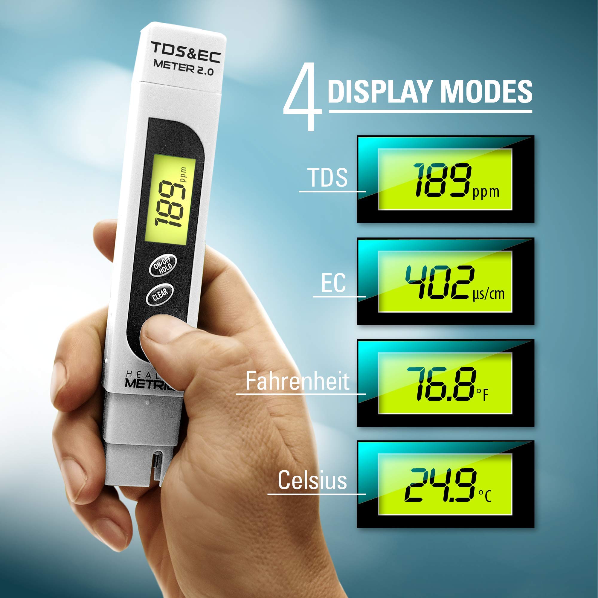 Buy Health Metric TDS Meter Digital Water Tester ppm Meter, EC