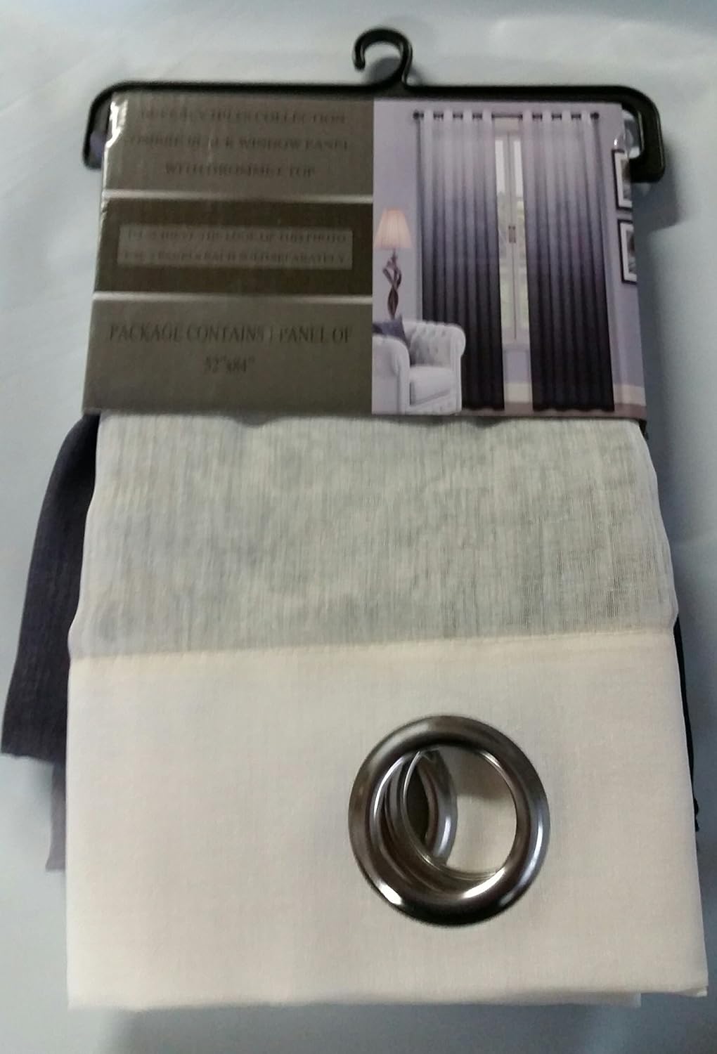 BH Home & Linen Beverly Hills Window Treatment Collection Fabric Ombre Sheer Grommet Window Panels a Pair of 2 Panels 52" inch Width 84" inch Length Each Panel. (Black/Purple)