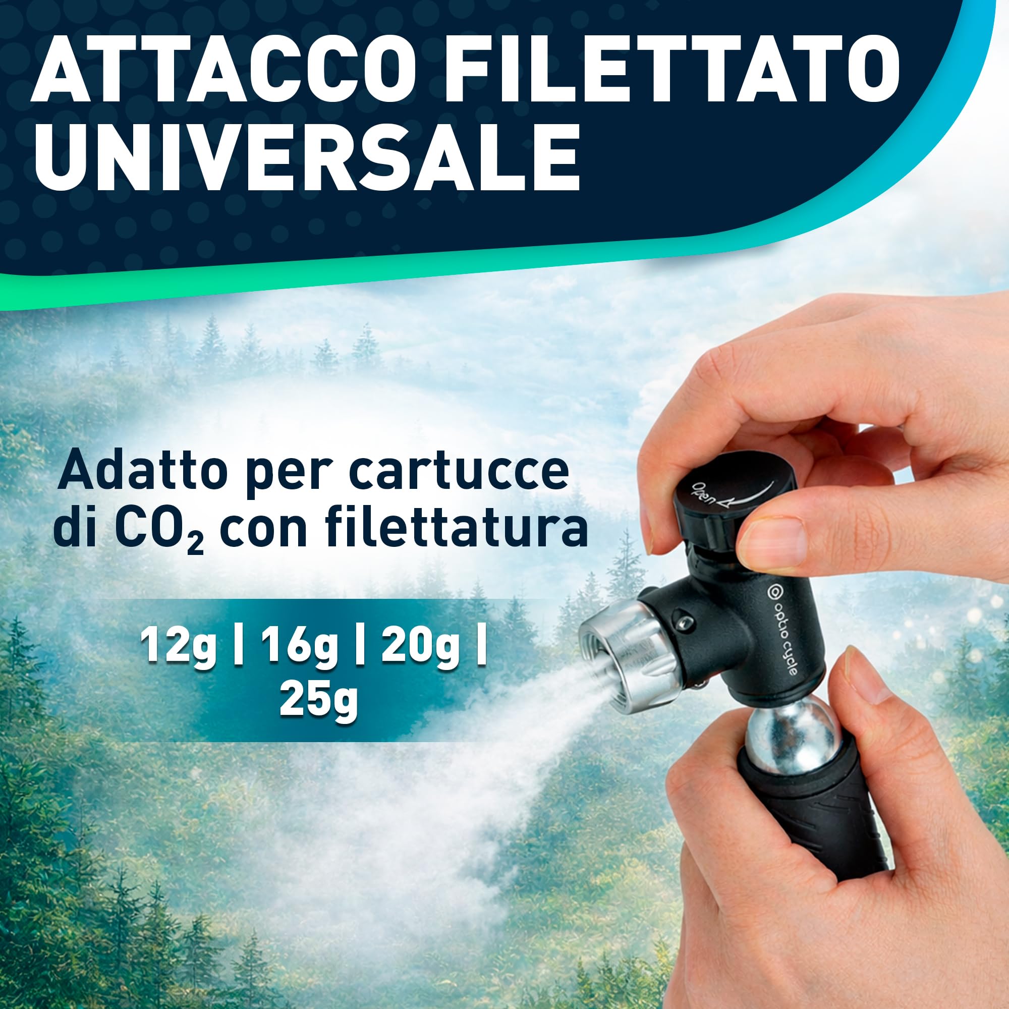 Pompa CO2 Bici – Gonfiatore CO2 per Bicicletta con Valvola di Controllo | Pompa Gonfiaggio Bici Compatibile Presta e Schrader | Regolatore CO2 Bicicletta | Rubinetto Bomboletta CO2 - 4