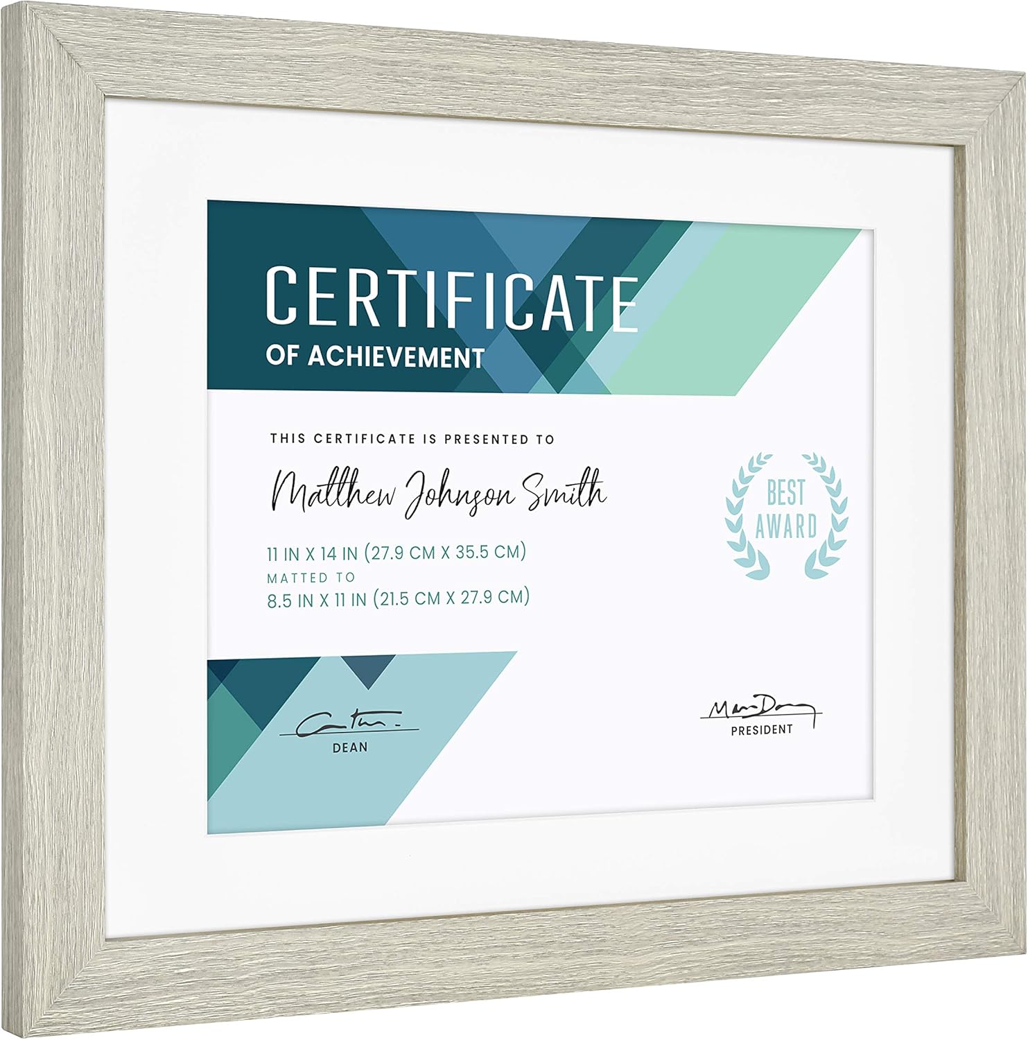 MCS Studio Gallery 11x14 Matted To Fit 8.5x11 Picture Frame Gray Woodgrain, Rectangle Photo Frame for Photos, Posters & Art Prints (4-Pack)