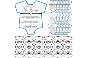 Adorable Baby Shower Favors for Boys: Blue Heart Bracelets with Wish Cards