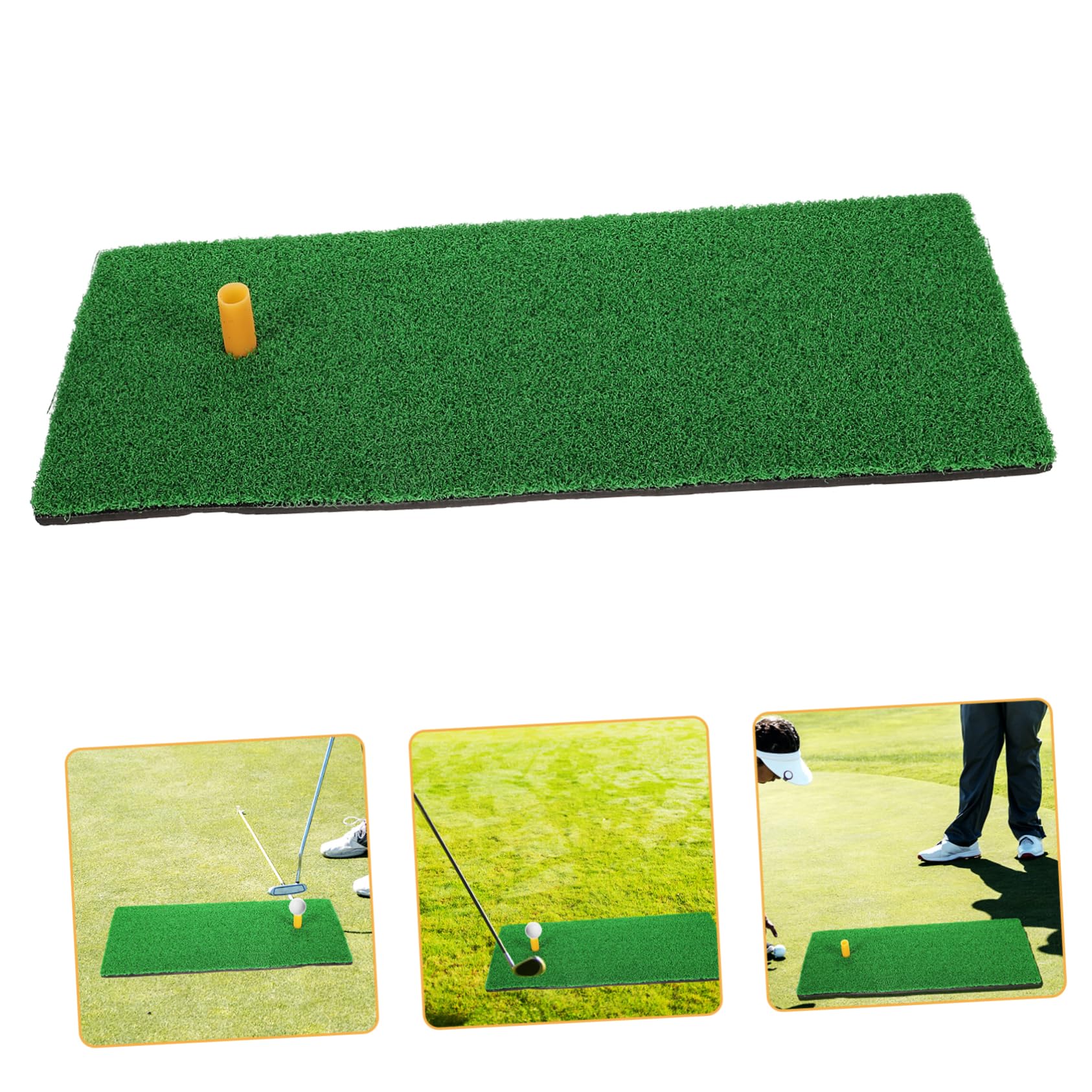 HANABASS Golf Accessories Golfing Hitting Pad 1 Set Indoor Golf Turf Mat Reusable for Practice Sbr Material
