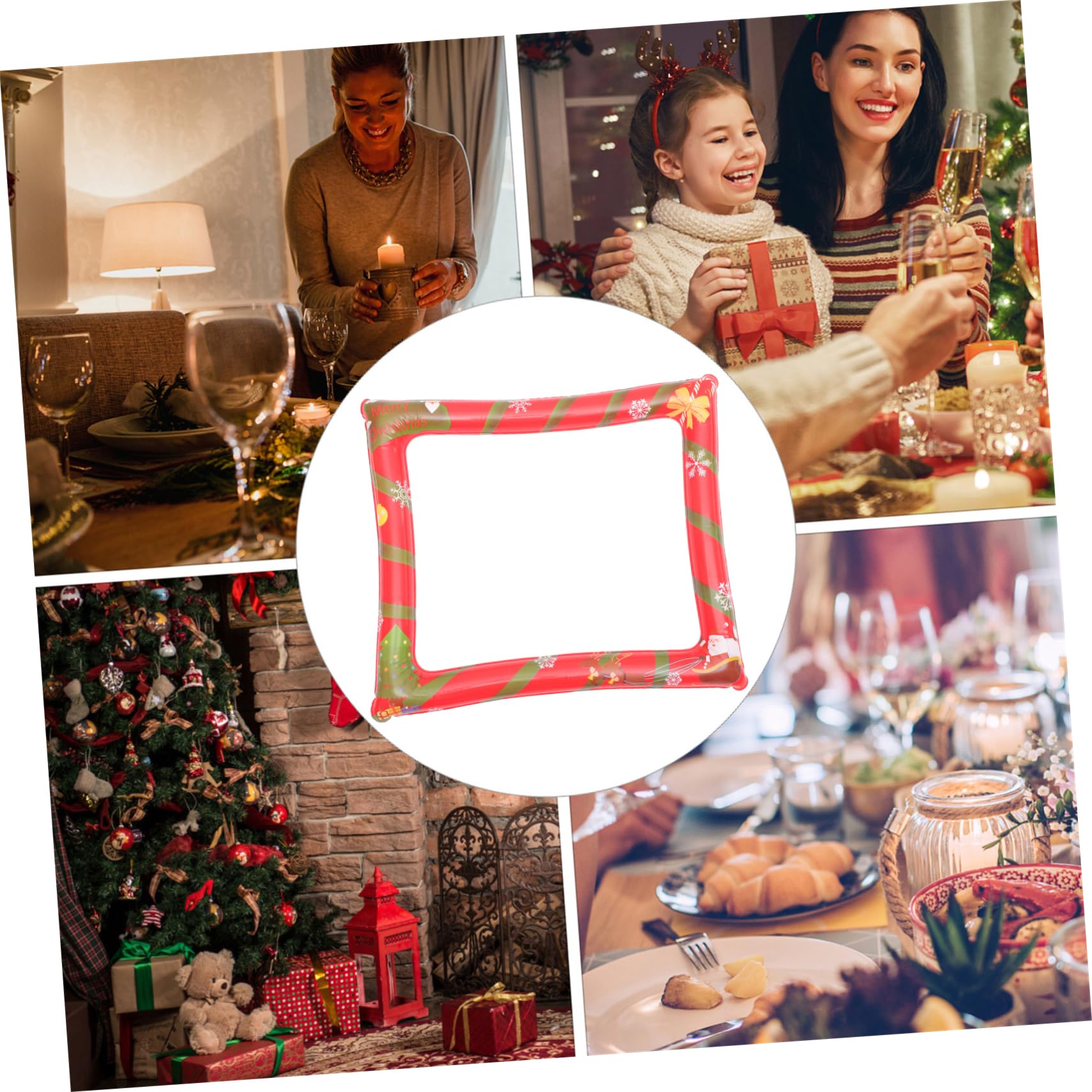 PLAFOPE 2stücke Weihnachtsfeier Aufblasbarer Bilderrahmen Foto Requisiten Für Party-spaß Kreative Fotografie-zubehör Mit Lebendigen Farben Und Sicherem Pet-Material Für Und Kollegen-