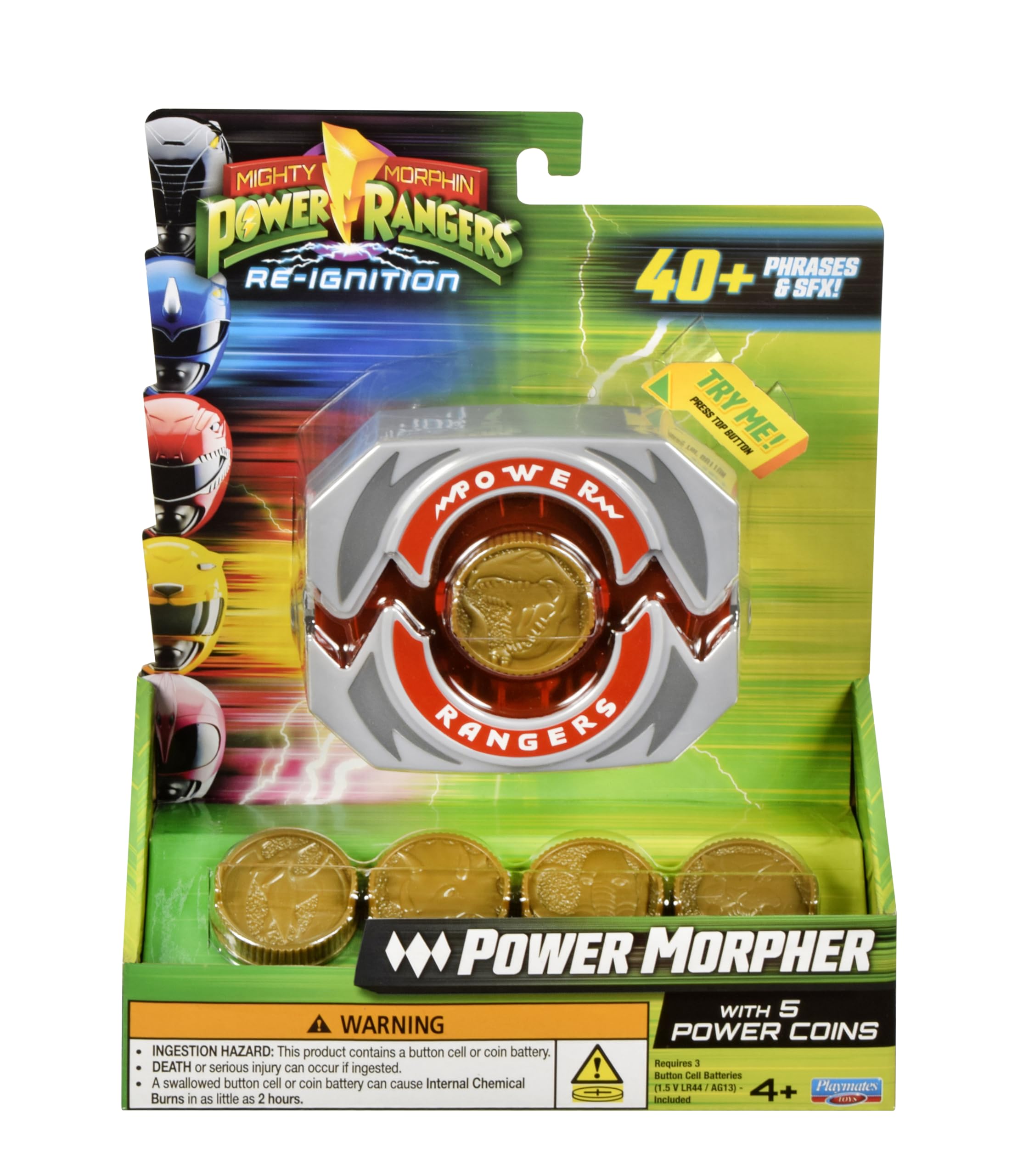 Power Rangers, Elektroniczny Power Morpher, funkcje dźwięku i oświetlenia, akcesoria w zestawie, dla dzieci od 4 lat, PWG02