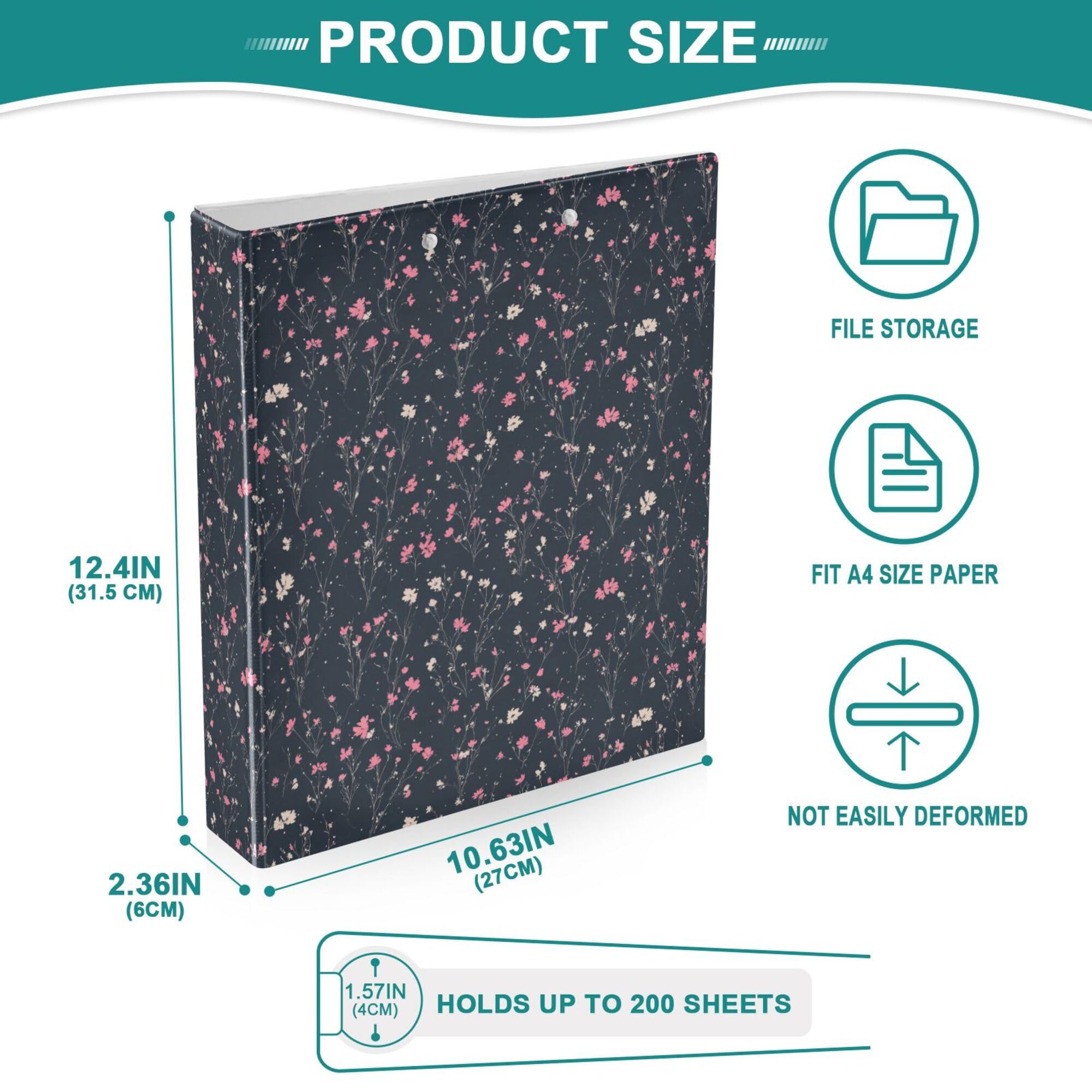 Raccoglitore ad anelli rotondi da 3,8 cm con tasche, confezione da 1/2 raccoglitori universitari per studenti con copertina rigida