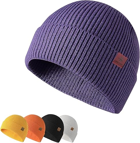 Gorro de forro polar - Gorros de invierno para mujeres y hombres, gorro de calavera con puños, cálidos regalos térmicos y suaves