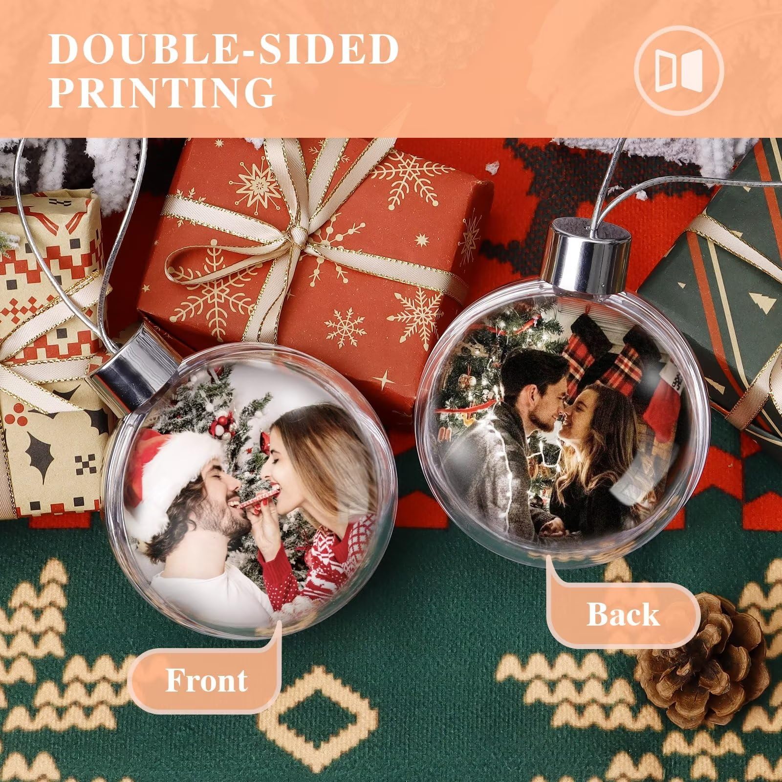Double sided personalized christmas ornaments Clearance