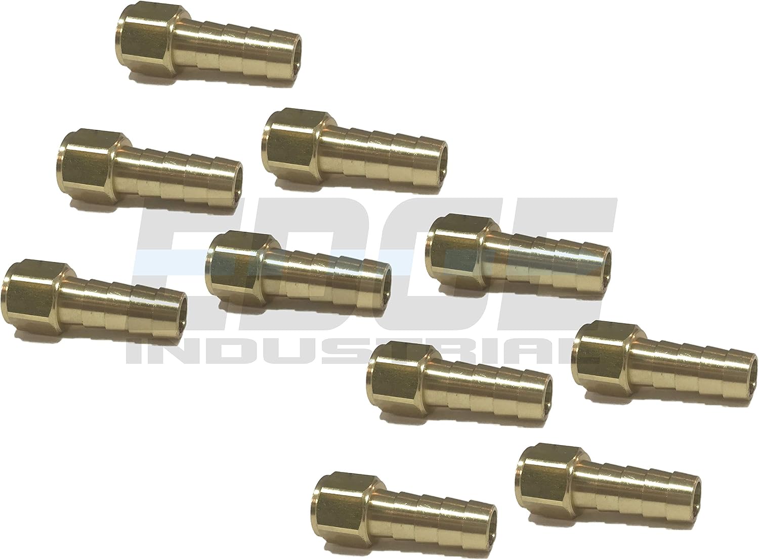 3/8" Hose ID to 1/8" Female NPT FNPT Straight Brass Fitting Fuel/AIR/Water/Oil/Gas/WOG (Qty 05)