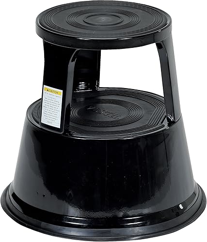 Miniatura 2 de Vestil STEP-17-BK - Taburete de acero con acabado de recubrimiento en polvo altura superior de 17-18 pulgadas capacidad de 500 libras color negro