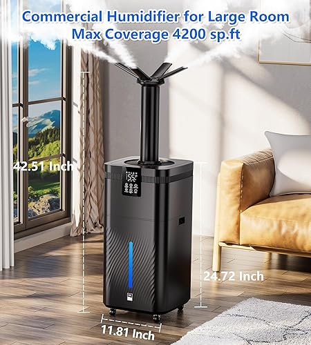 Miniatura 2 de Humidificador comercial de 30 l7.93 galones para habitación grande, 4200 pies cuadrados, humidificadores de 101.4 fl ozh para toda la casa con