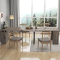 Vista 15 de SSLine Mesa de comedor rectangular extensible de 35 a 118 pulgadas, mesa de reuniones de conferencias súper larga para 6, 8, 12 personas, mesas