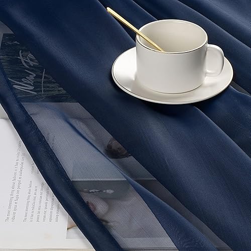 Miniatura 4 de Ruthy's Textile Cortinas translúcidas con ojales para ventana, 2 piezas, paneles de 54 x 72 pulgadas, total 108 x 72 pulgadas, para dormitoriosala