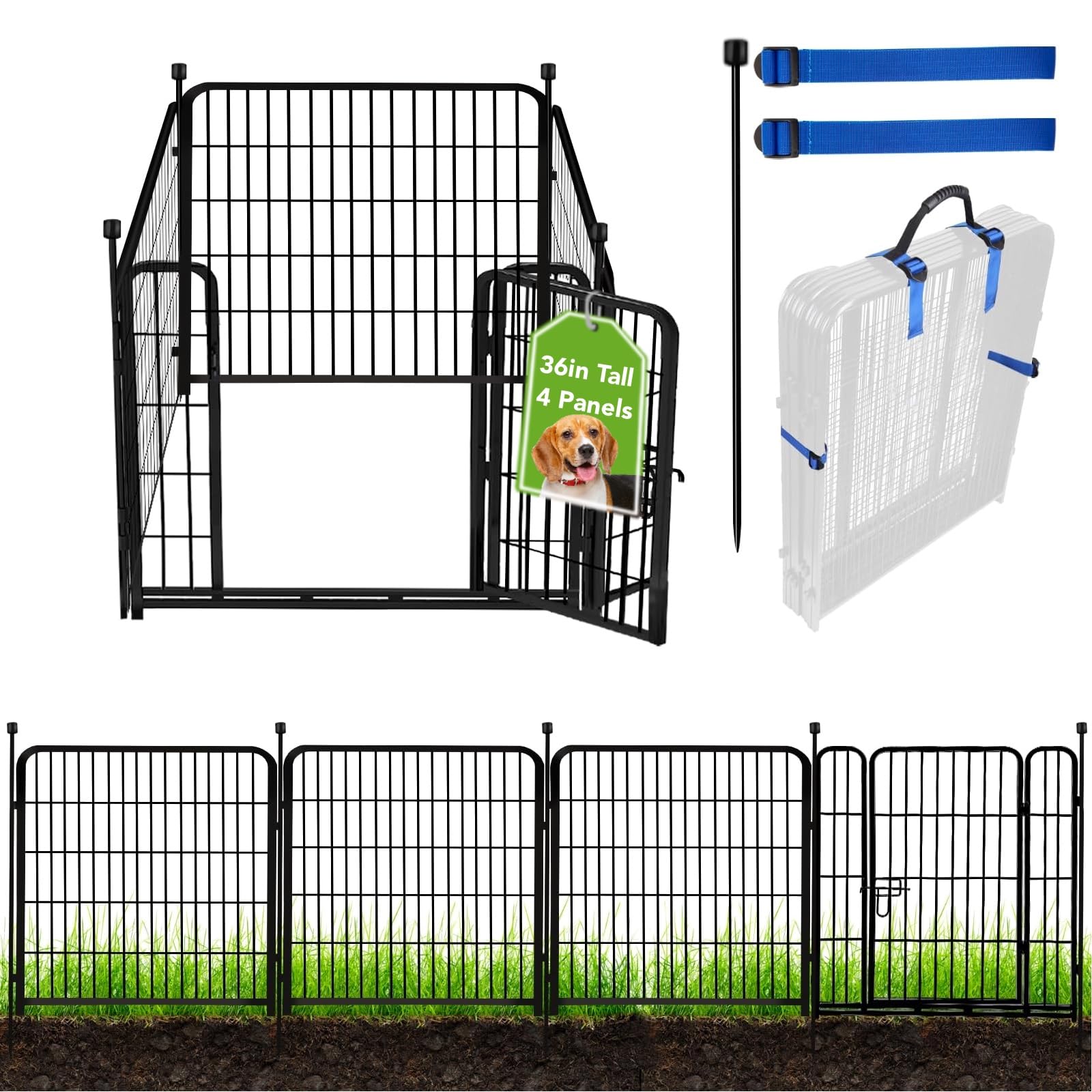 ADAVIN Tall Garden Fence with Gate