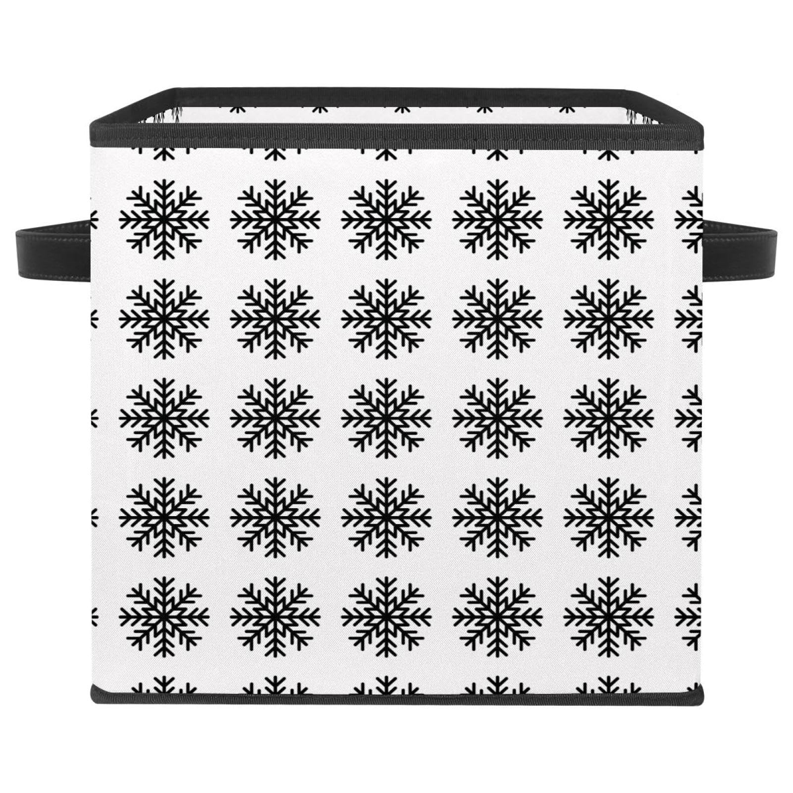 Boîte de rangement en tissu haut de gamme motif flocon de neige d'hiver