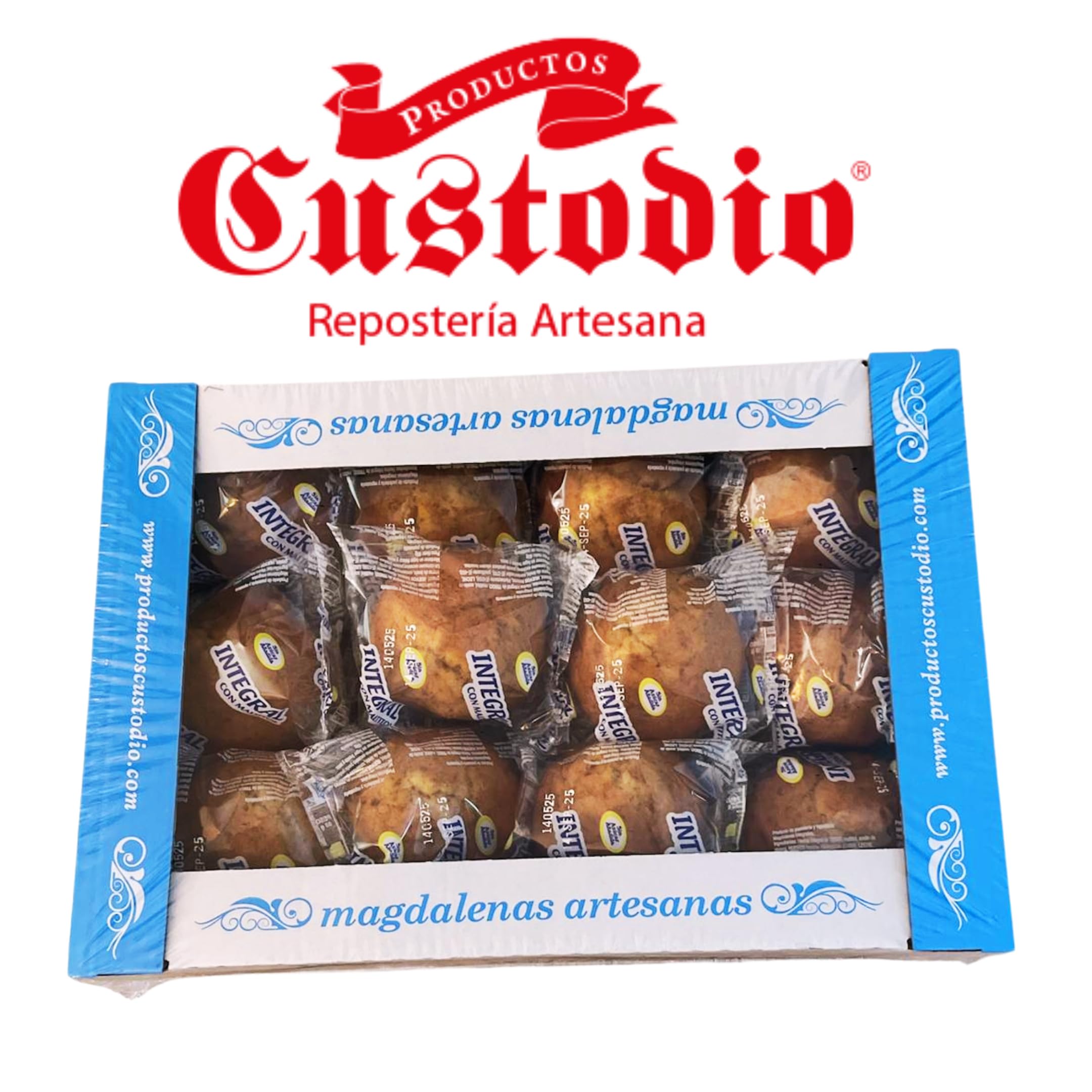Magdalenas Integrales Sin Azúcar · Obrador Artesanal · Caja 24 Uds 2Kg · Desayuno Diario