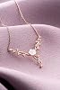NEREZE 925 Sterling Silver Magnolia Flower Ivy Model Necklace