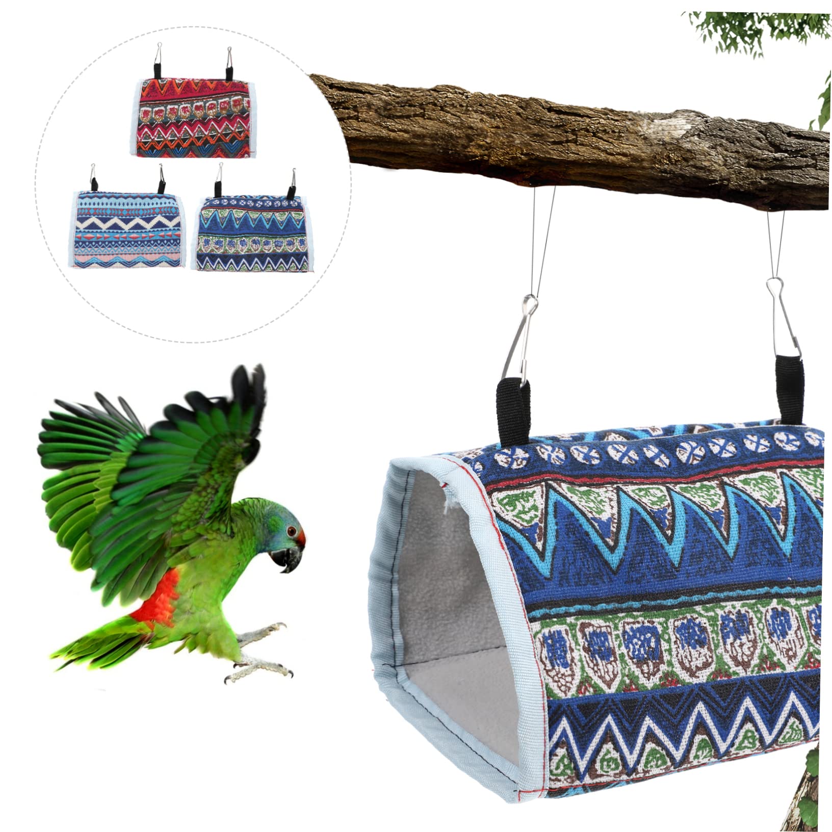 BESPORTBLE 9pièces Hamac Suspendu pour Perroquets De Tente De pour Oiseaux pour Cage Branche Accessoire Amusant Et Confortable pour Oiseaux De Compagnie