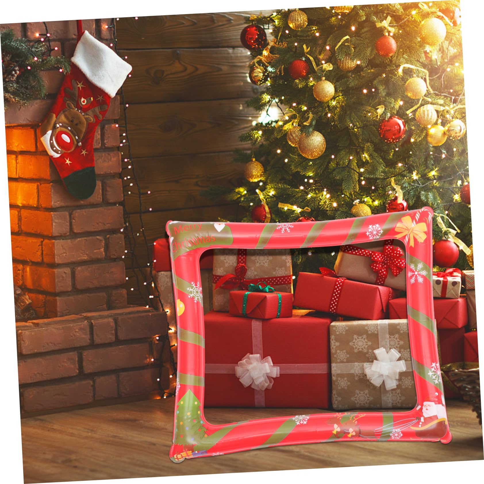 2stücke Aufblasbarer Pet-fotorahmen Für Weihnachtsfeiern Party-fotoautomaten-Requisiten Fotografie-zubehör Leicht Zu Lagern Transportieren