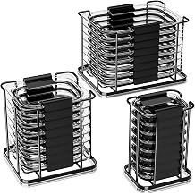 Stackable Food Container Lid Organizer for Kitchen Cabinet Storage, Black