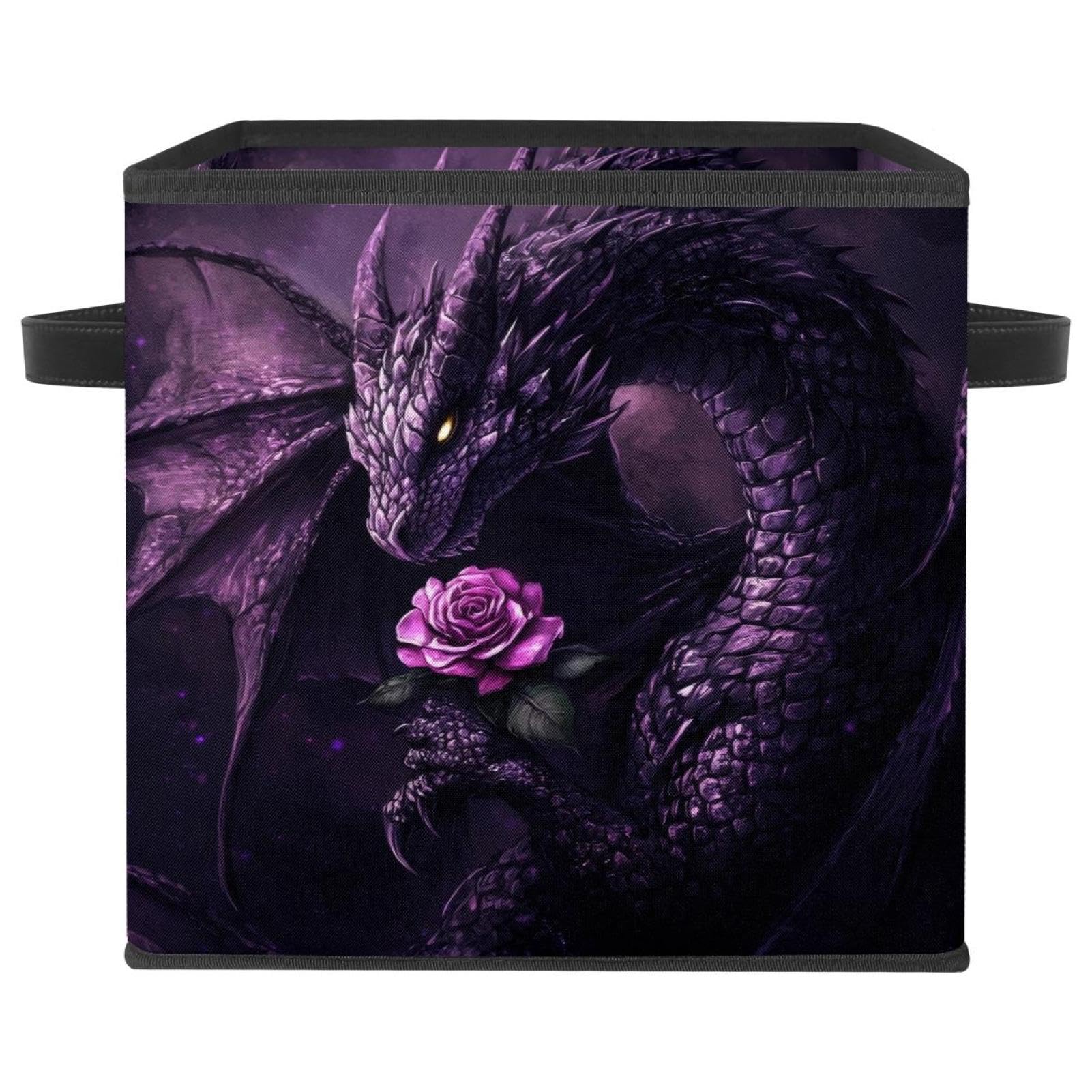 Panier de rangement dragon rose violet pour vêtements enfant