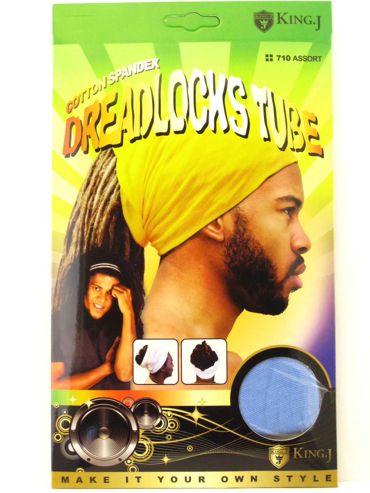 King J Cotton Spandex Dreadlocks Tube - (Sky Blue)