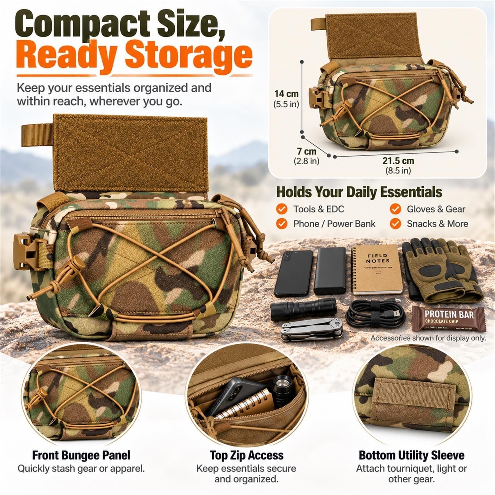 Tasca Dangler Modulare in Nylon 500D, Borsa Vita e Torace con Cinghia