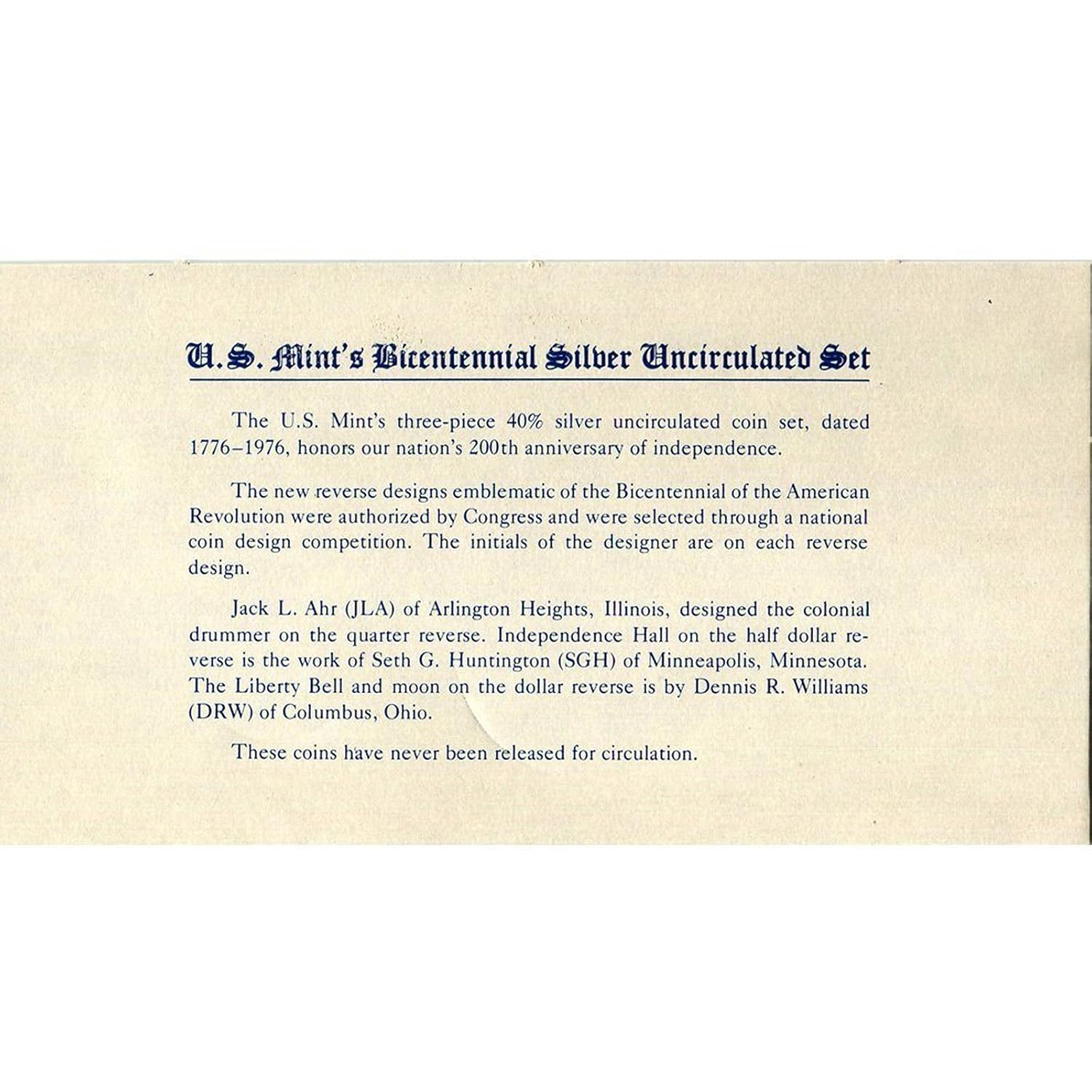 1976 S Bicentennial US Mint Silver set Gem Uncirculated