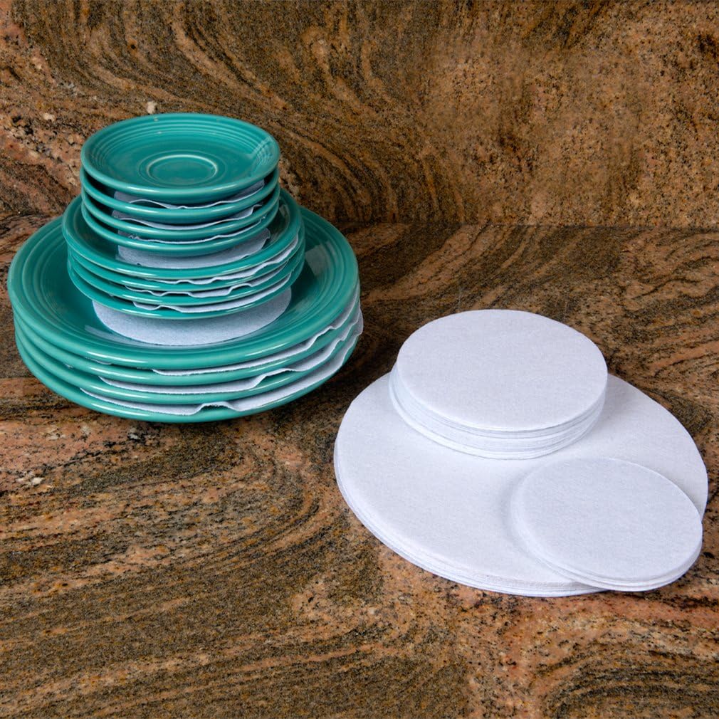 96 Pack - Evelots Plate Separators-Soft Felt-3 Sizes-Fine China/Dish Protectors