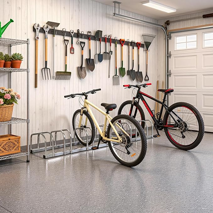 Soporte para Bicicletas ZENY para 6 Bicicletas de Piso Acero miniatura 2
