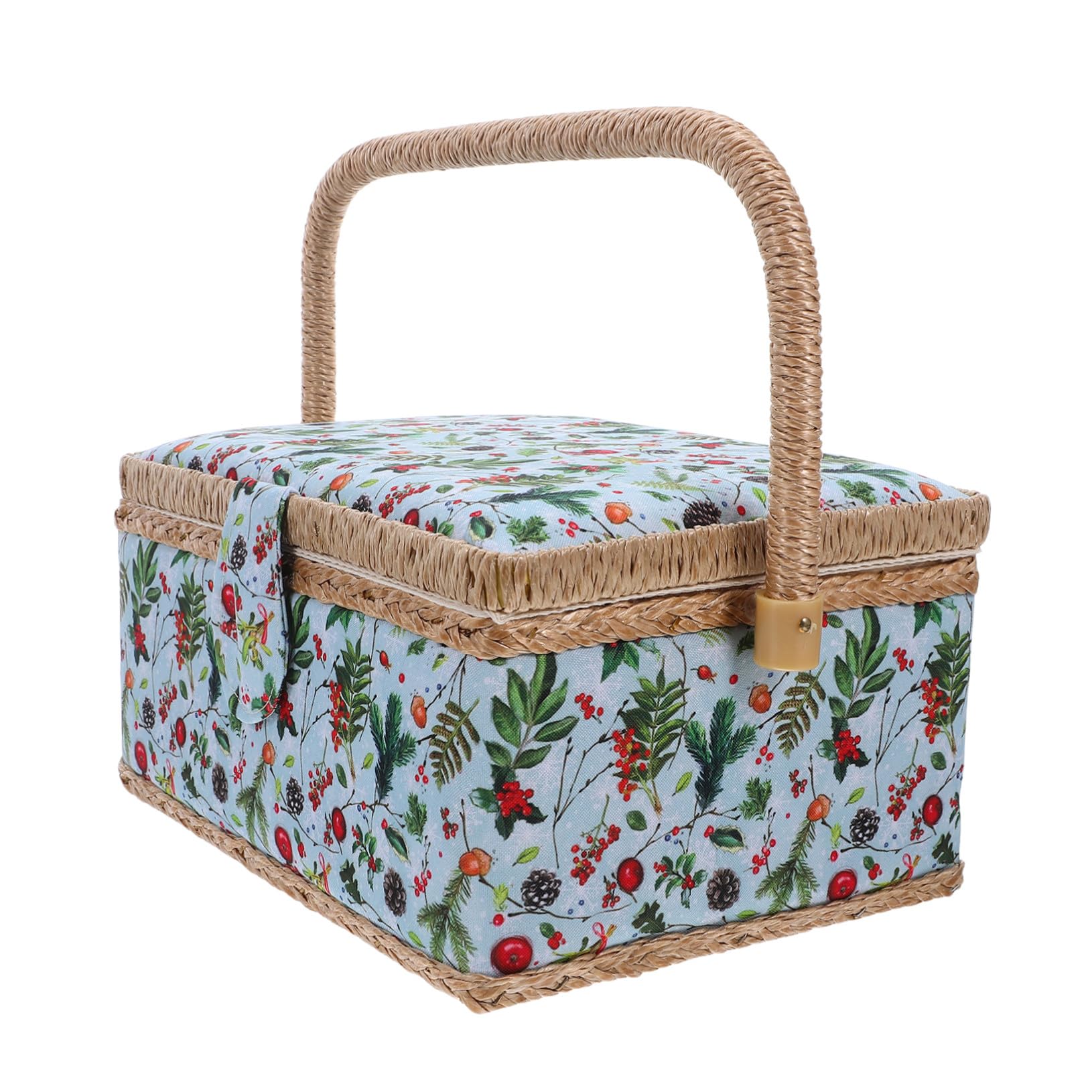 Organizador para Costura con Gran Capacidad y Asa Portátil Cesta de Almacenamiento para Suministros de Bordado y Accesorios Caja para Manualidades para Principiantes y Aficionados