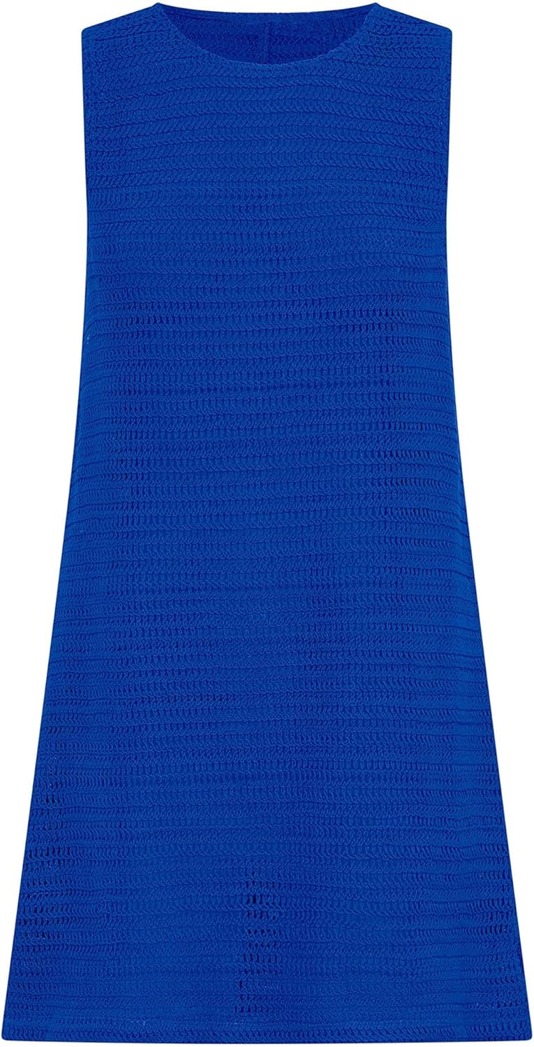 Gacaky Women's Summer Mini Dress Swimsuit Crochet Swim Cover Up Bathing Suit Swimwear Mesh Knit Beach Mini Dress - Image 2