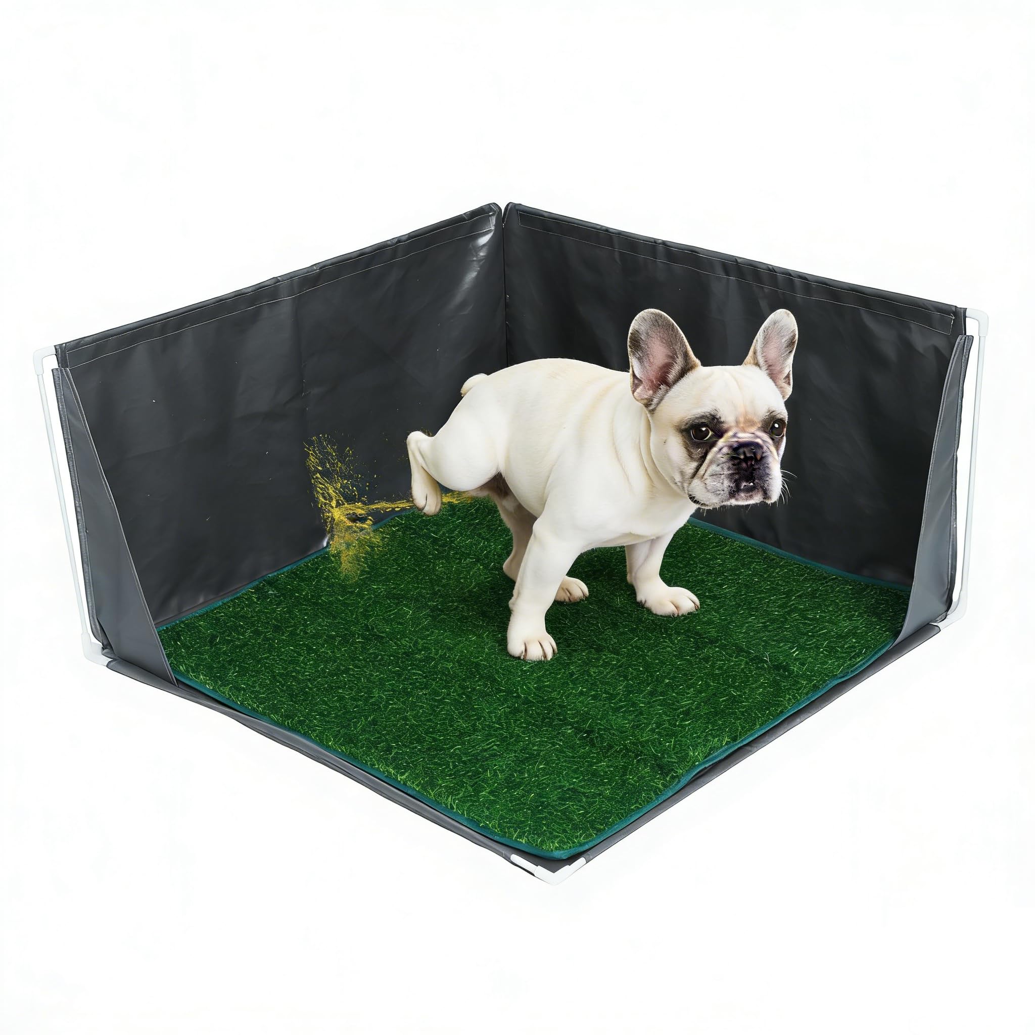 Dog Pee Pad Holder con pareti alte | Lettiera portatile per cani, per vasino interno, a prova di schizzi, anti-fuoriuscite, per cuccioli con erba erbosa