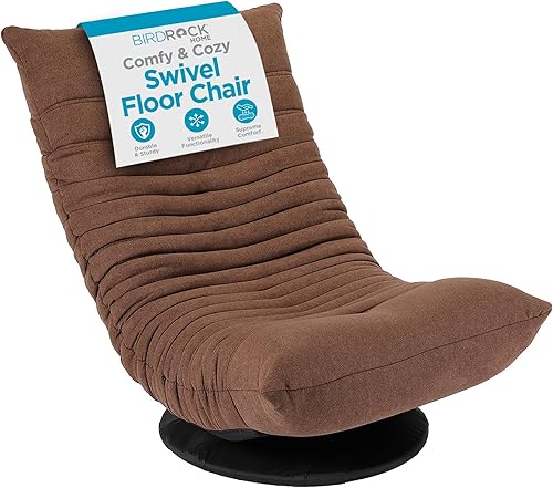 Miniatura 25 de BirdRock Home - Silla giratoria para suelo, asiento de espuma viscoelástica, ajustable, 360 grados, respaldo cómodo, cojín para mecedora y