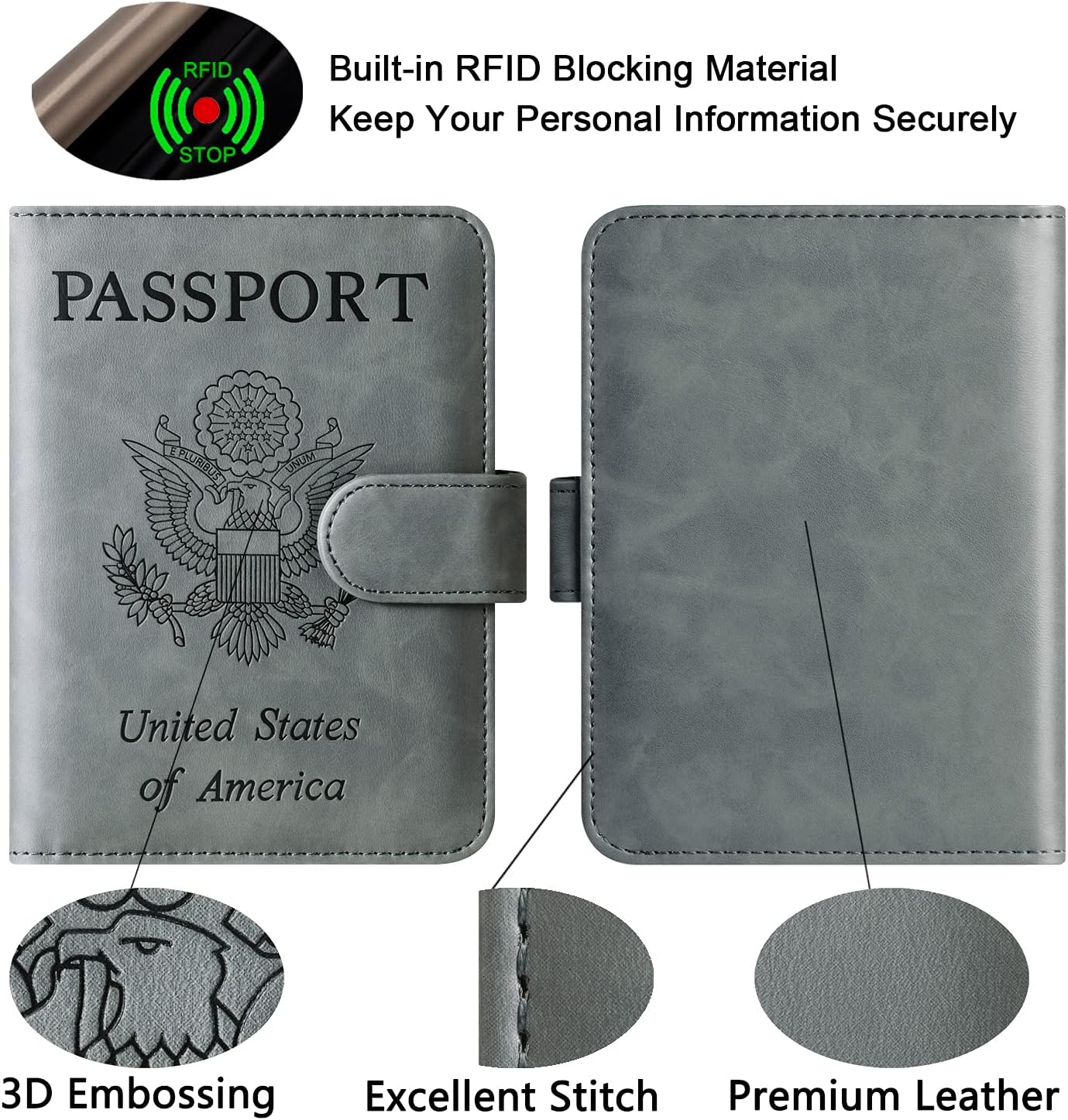  | Passport Holder Cover Wallet Case for Women Men RFID Blocking Leather Travel Wallets Travel Accessories (Lime) | Passport Covers