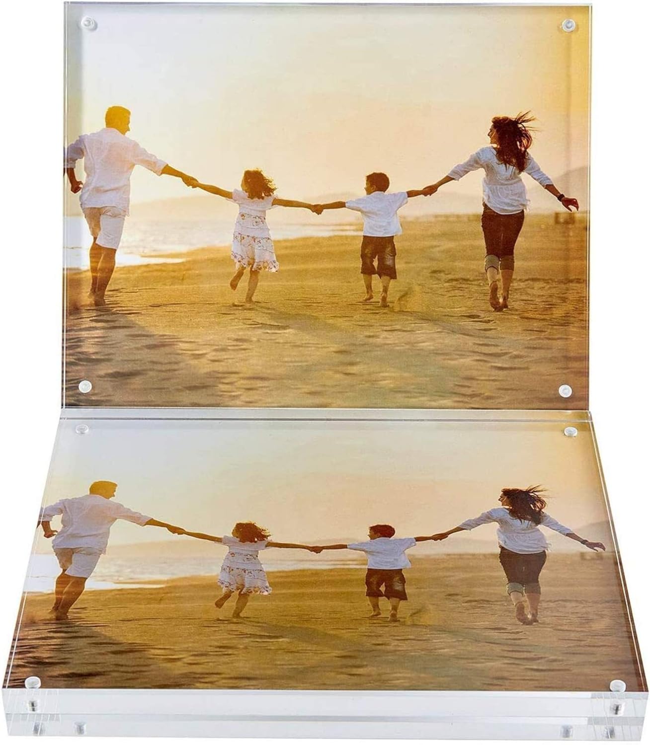 Dwelling With Pride Acrylic Picture Frame Set of 2-8x10 Inch - Acrylic Photo Frame - Collage Stand for Family Photographs - Clear Picture Frames for Office Desk & Side Table - Wedding Table Décor