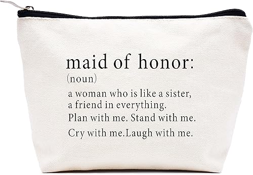 Miniatura 33 de LIBIHUA Bolsa de maquillaje para mujer, bolsa de cosméticos regalos para ella, bolsa de viaje femenina, Beige natural, 283-a mi increíble tía futura