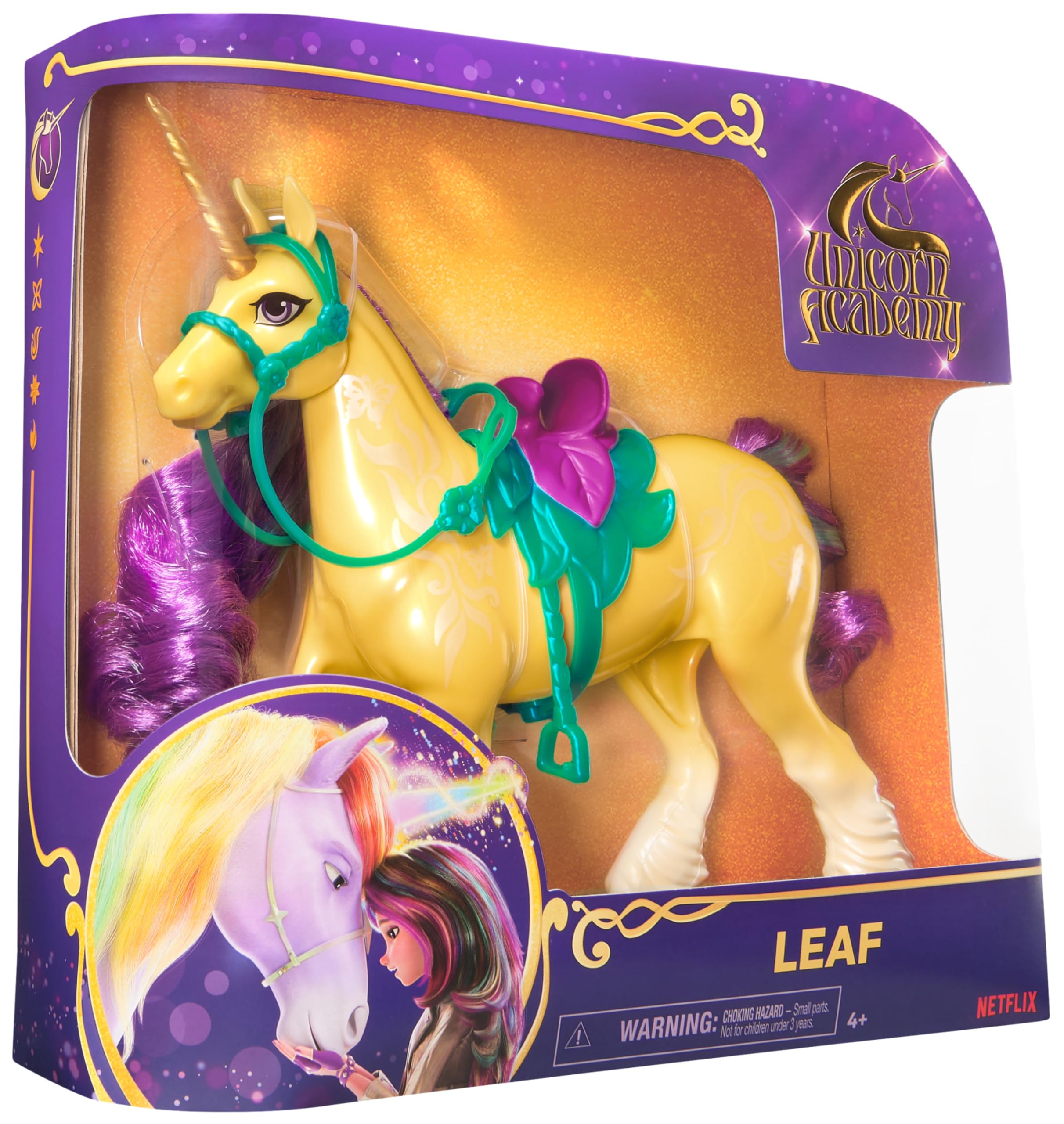 UNICORN ACADEMY - Unicornio Brizna o Río (Aleatorio) de 28 cm con movimiento de cabeza y 2 Accesorios equitación - 6067375 - Unicornios para Niñas - Juguetes Niña 4 años +