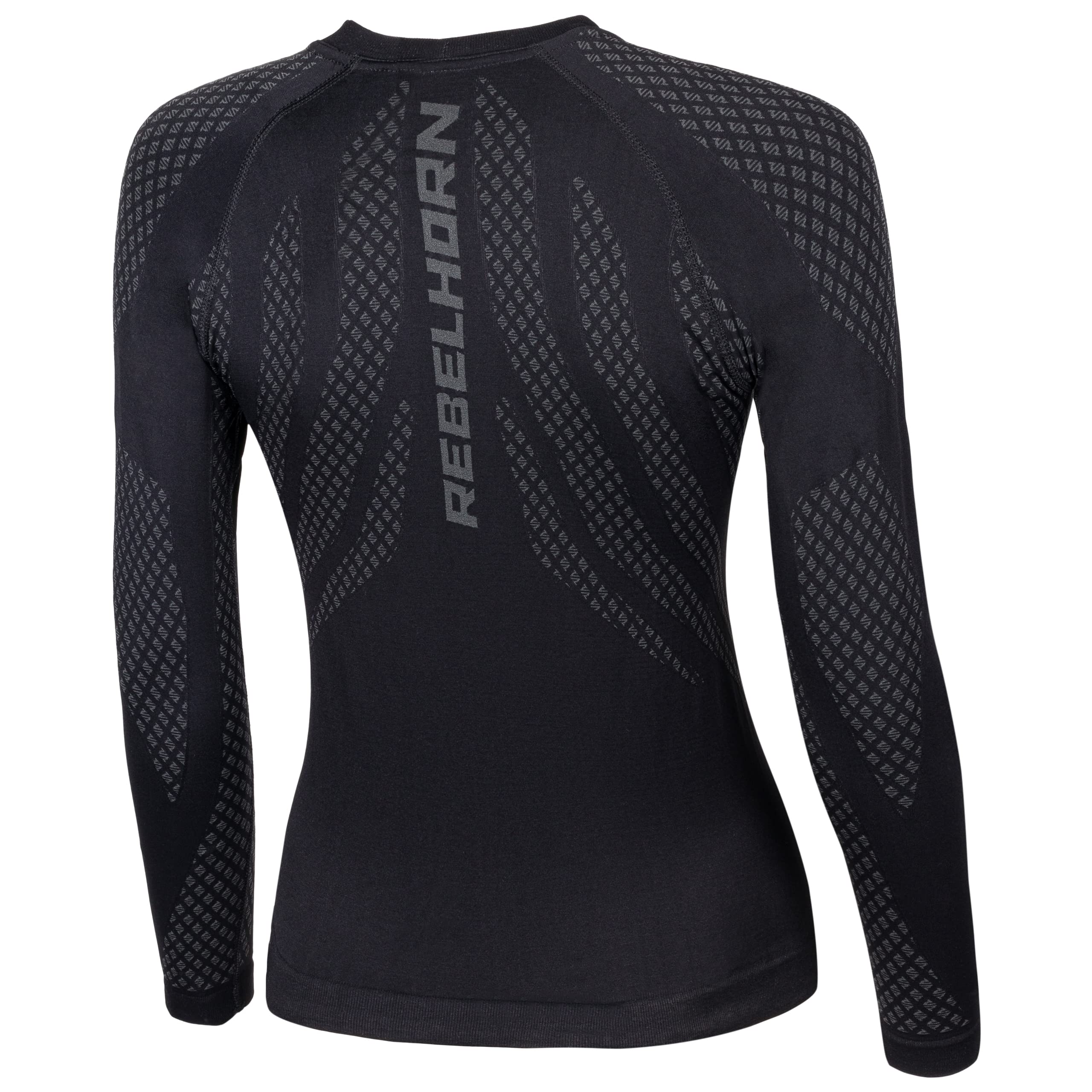 REBELHORN Active II Lady Camiseta Térmica Mujer | Manga Larga | Ropa Interior Termoactivo | Camisa Funcional | Absorción de Humedad | Transpirable | Zonas de Compresión | Ropa de Moto Térmica