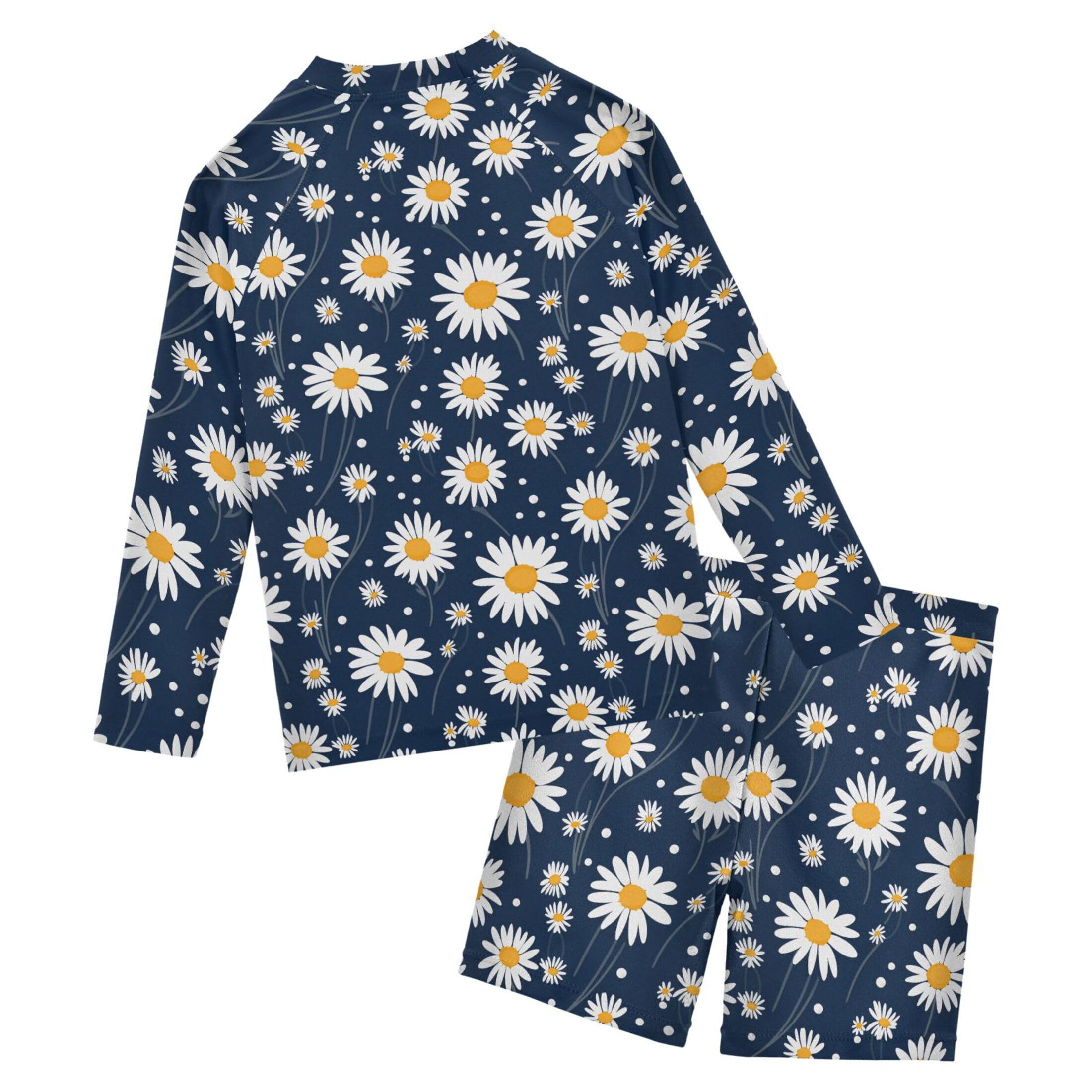 Daisy Flower Flowers Toddlers and Baby Boys' Swimsuit Trunk and Rashguard Set B0402972