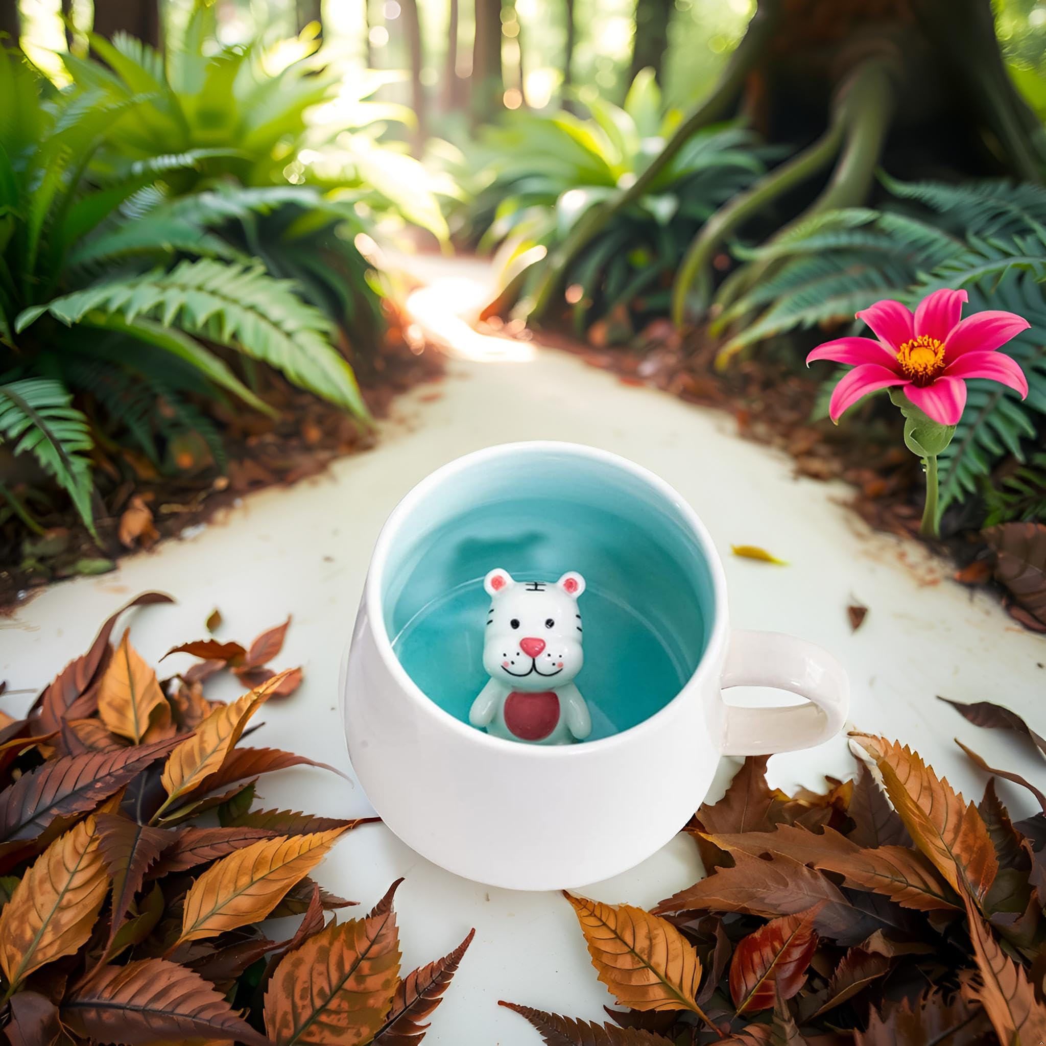 Biigming Tazza Tigre Tazza Animal 3D in Ceramica 350ml Tazzine da caffè Mug con Figurine Animati Regalo per Natale, Compleanno, Amici, Familiari o Bambini(Tigre)