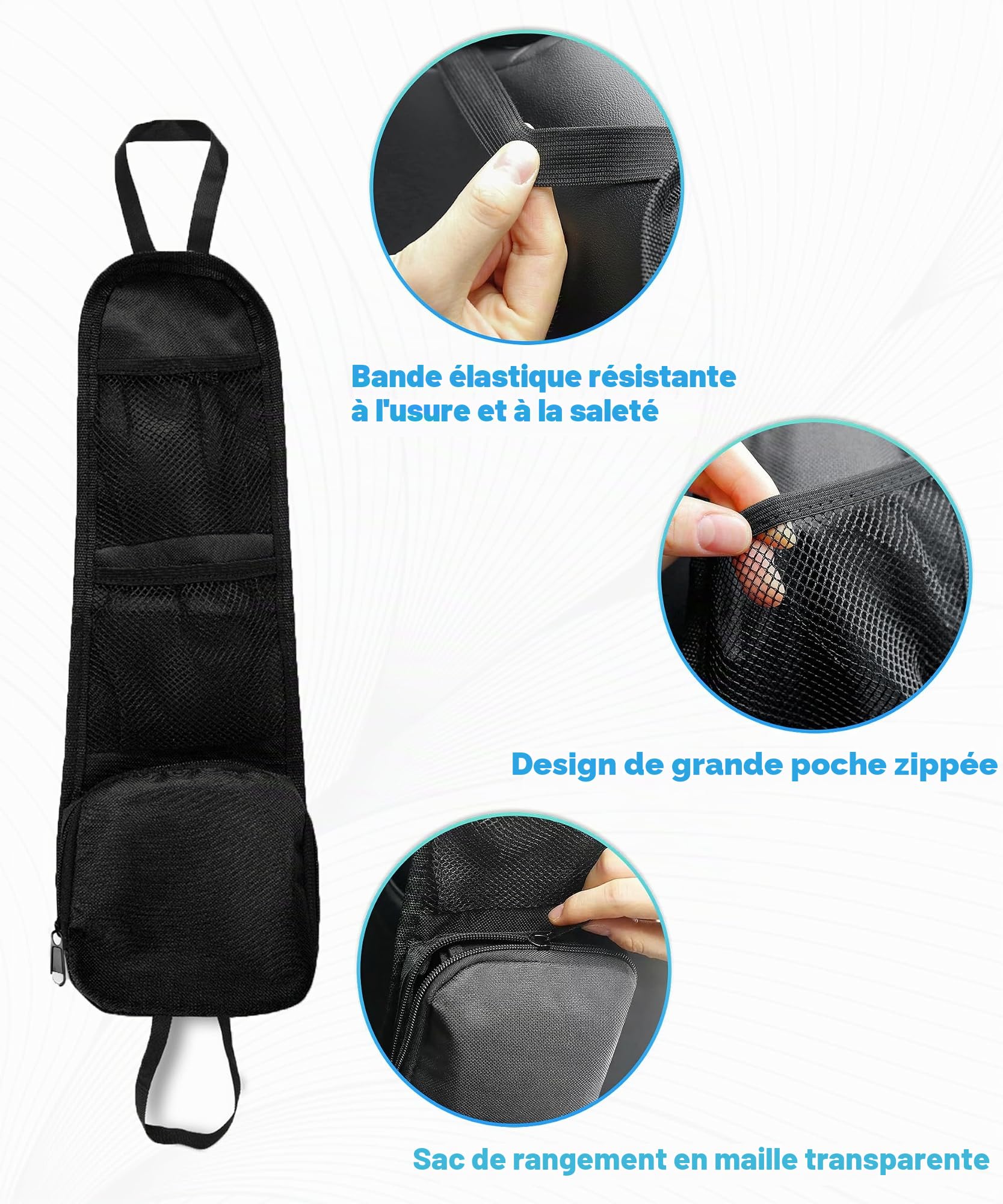 Accessoire Voiture,Rangement Voiture,Accessoires Van Aménagé,Ajustable en Hauteur Filet à Bagages Entre Les Sièges,Rangement pour Petits Objets,Convient à Toutes les Voitures,Camions,SUV