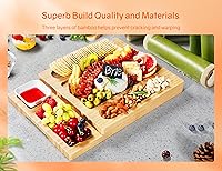 Vista 4 de Tablas de charcutería, tabla de queso Thereye con juego de cuchillos, juego de tablas de charcutería extragrande, regalos para mujeres, regalos