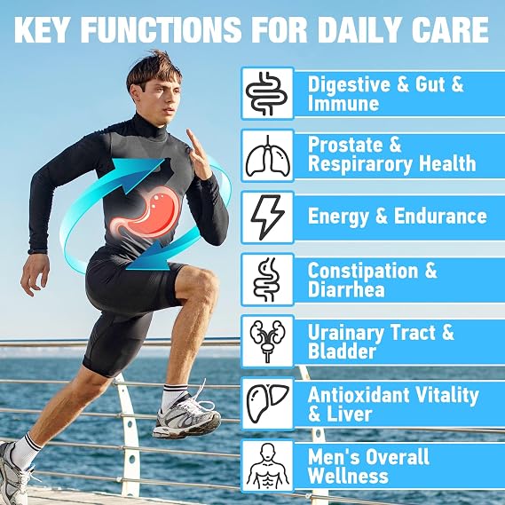Probiotics for Men, 500 Billion CFUs 12 Strains, Mens Probiotics for Gut Health*, Digestive Health*, Energy, Prostate & Urinary Tract*, with Cranberry, Goji, Turmeric & Amla, Shelf Stable, 60 Caps