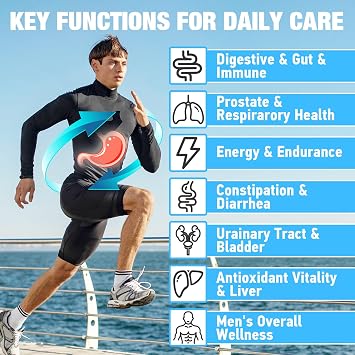 Probiotics for Men, 500 Billion CFUs 12 Strains, Mens Probiotics for Gut Health*, Digestive Health*, Energy, Prostate & Urinary Tract*, with Cranberry, Goji, Turmeric & Amla, Shelf Stable, 60 Caps